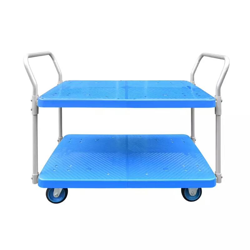 Double-Layer Plastic Hand Trolley