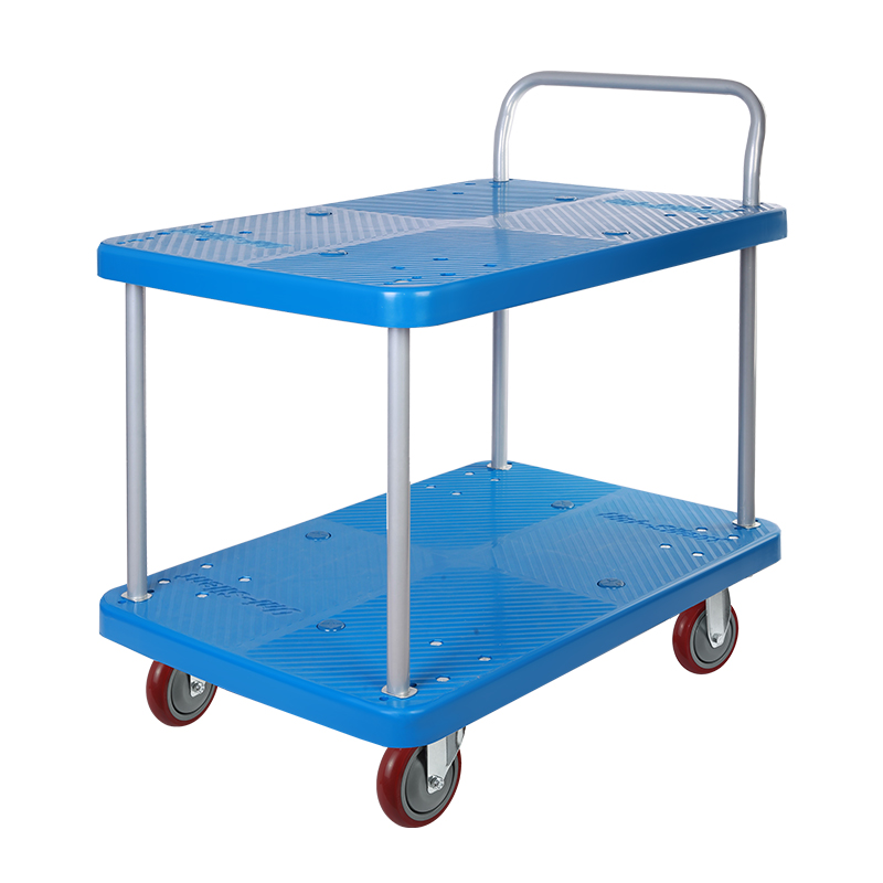 Double-Layer Plastic Hand Trolley