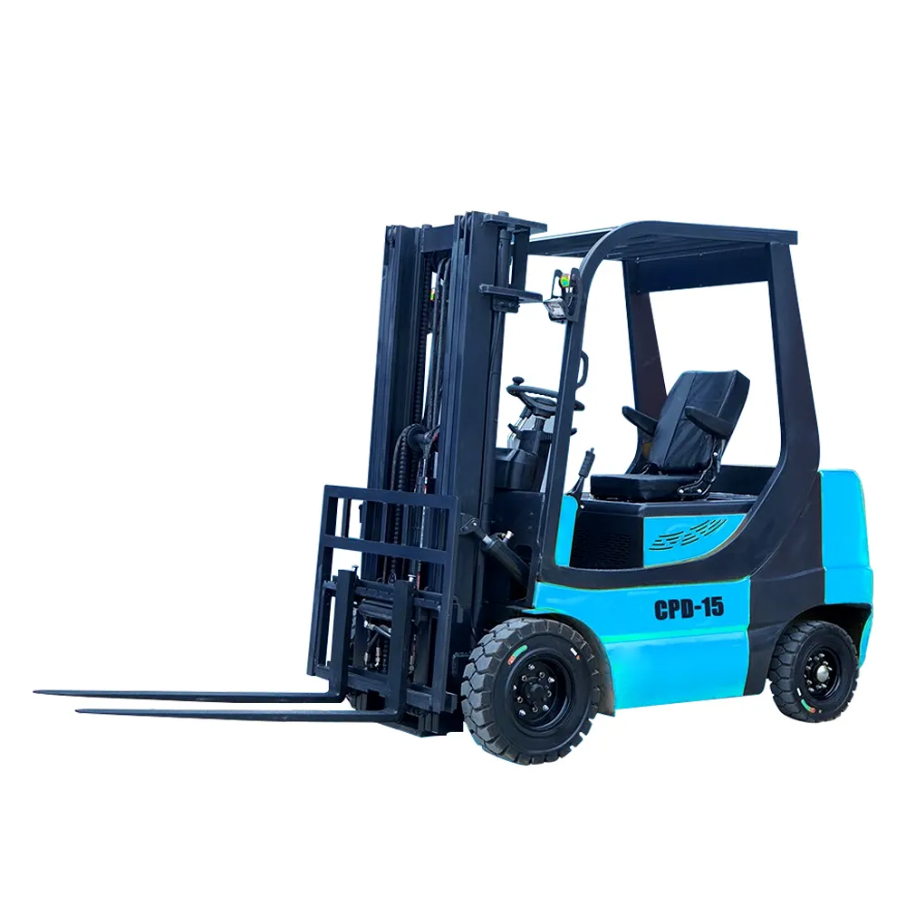 Uni-Silent 1.5T Electric All-Terrain Forklift Drive Pallet Jack Truck Four Wheel Drive Mast for Warehouses 